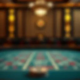 Detailed layout of a Baccarat table