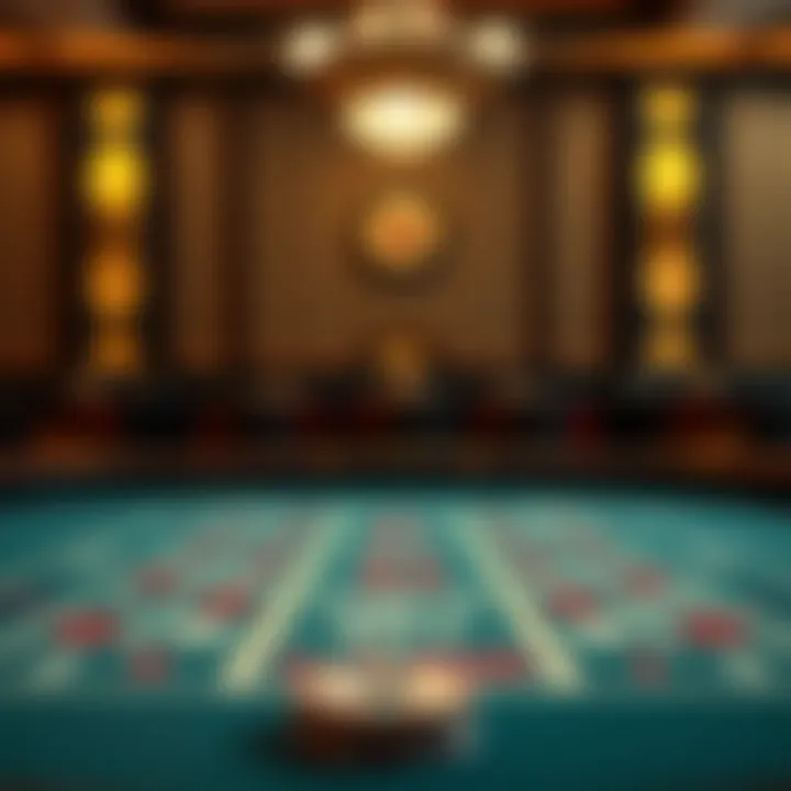 Detailed layout of a Baccarat table