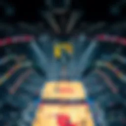 Spectacular view of a basketball court from the stands