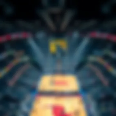 Spectacular view of a basketball court from the stands