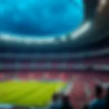 A captivating view of a Belarusian football stadium during a match