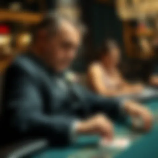 A blackjack dealer at work, showcasing the elegance of the game.