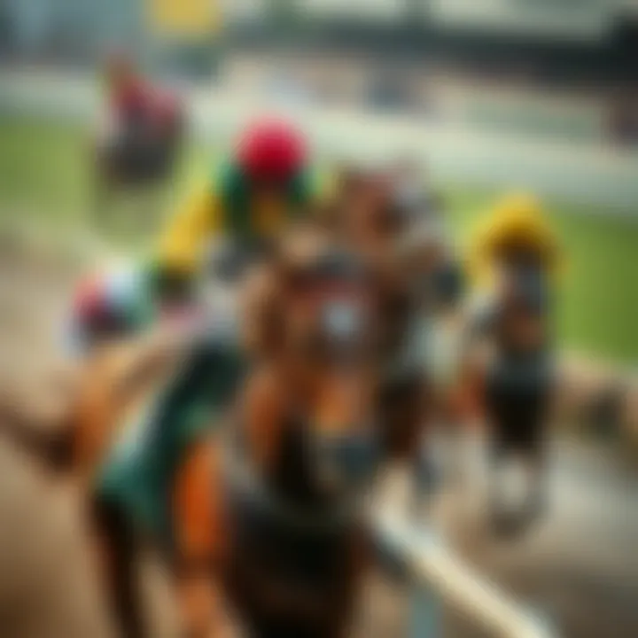 Exciting horse racing action