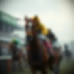 Thrilling Cheltenham race scene with horses and jockeys