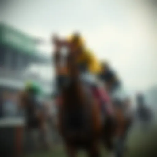 Thrilling Cheltenham race scene with horses and jockeys