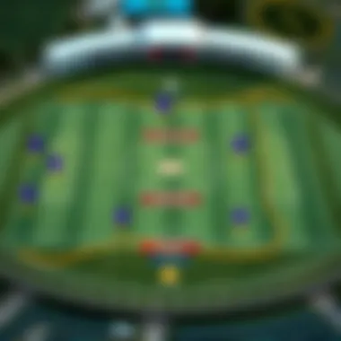 A detailed diagram illustrating the field layout and key positions in cricket.