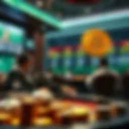 Conceptual depiction of cryptocurrency gaming