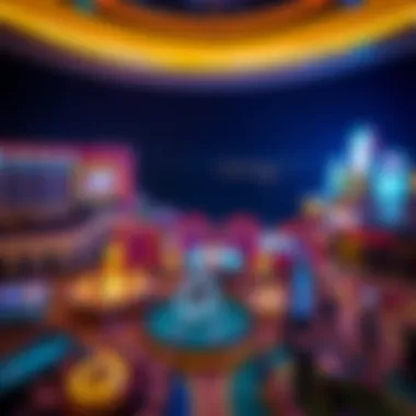Breathtaking view of a casino resort at night with lively atmosphere