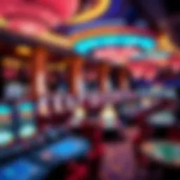 Luxurious casino interior showcasing vibrant gaming areas