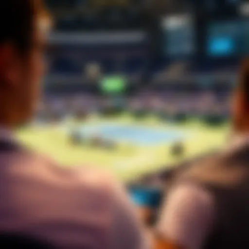 Tennis match streaming interface on a digital device