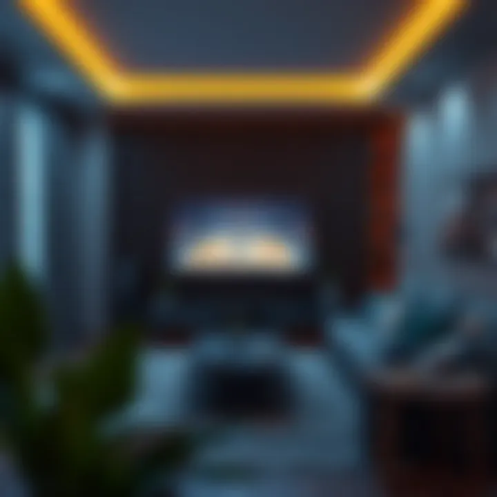 A cozy living room setup for watching basketball online