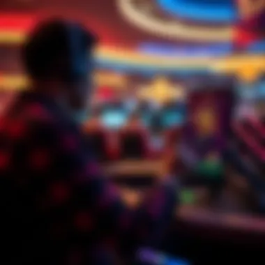 User engaging with an online casino platform interface