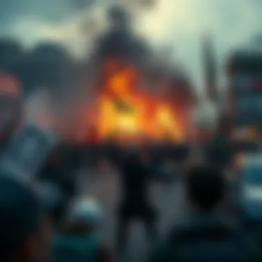 A depiction of a chaotic political landscape during a historical revolution