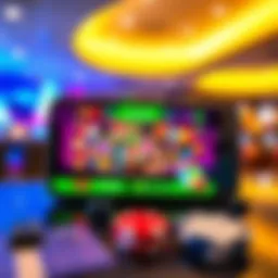 A modern mobile casino interface with vibrant graphics