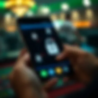 Ensuring Security in Mobile Casino Transactions A secure transaction on a mobile device with encryption symbols