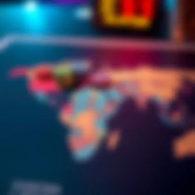 A global map highlighting different gambling regulations across countries