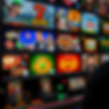 Diverse array of online casino games displayed on a screen