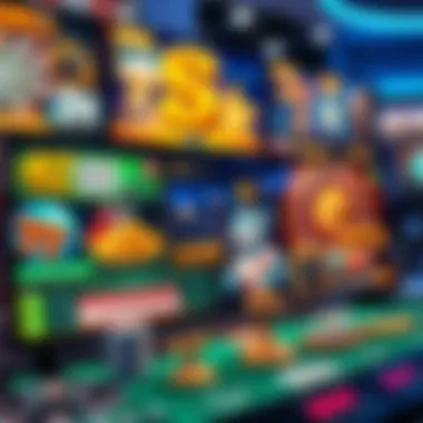 Diverse online casino games displayed on a digital interface