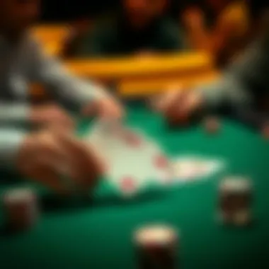 A strategic hand of cards during a blackjack game