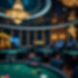A luxurious casino interior showcasing elegant gaming tables