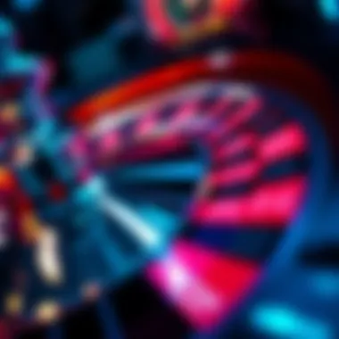 A close-up of vibrant roulette wheel in action