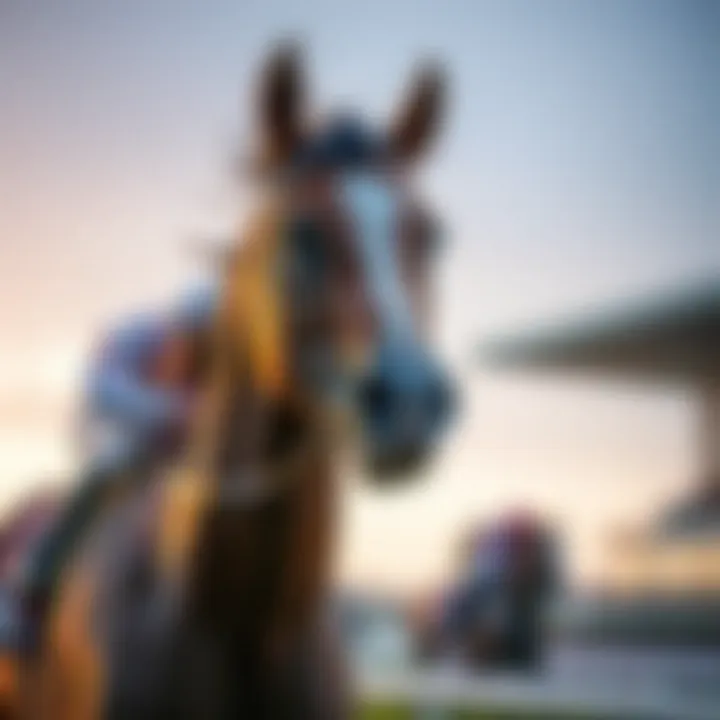 The Athleticism of Racehorses A close-up of a racehorse showcasing its athleticism