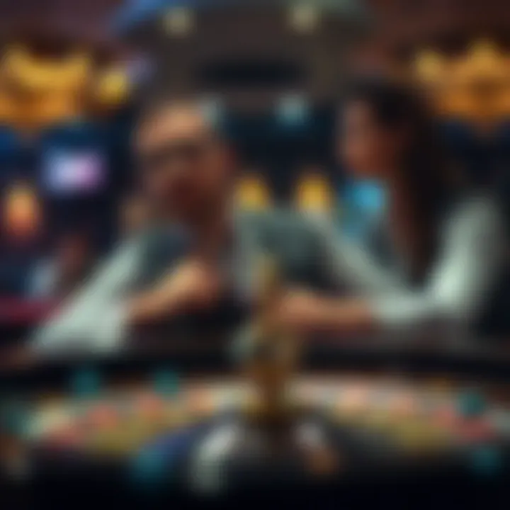 A thoughtful player analyzing their next move at a roulette table