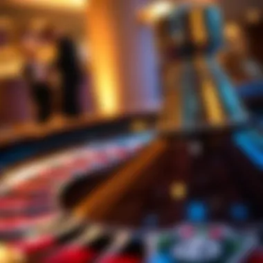 Close-up of a roulette wheel in action