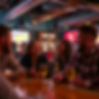 A group of friends enjoying basketball at a sports bar