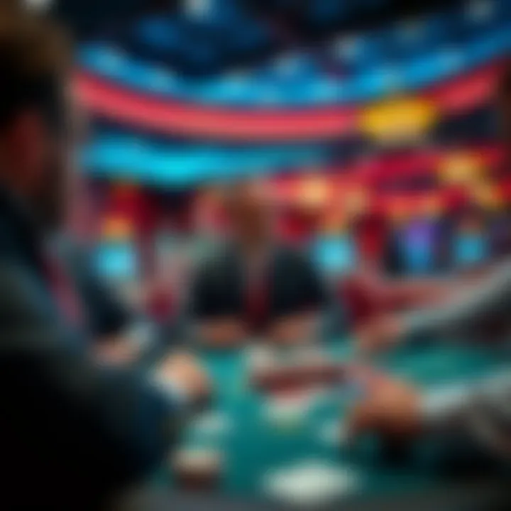 Strategic card games in a vibrant casino setting