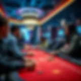 A captivating scene of a live casino table with players engaged in a game