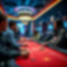 A captivating scene of a live casino table with players engaged in a game