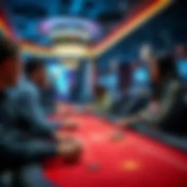 A captivating scene of a live casino table with players engaged in a game