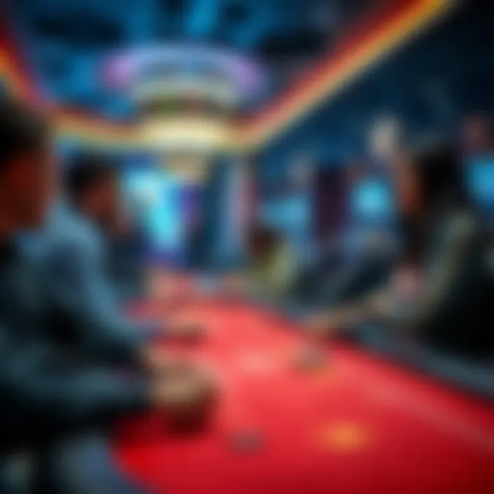 A captivating scene of a live casino table with players engaged in a game