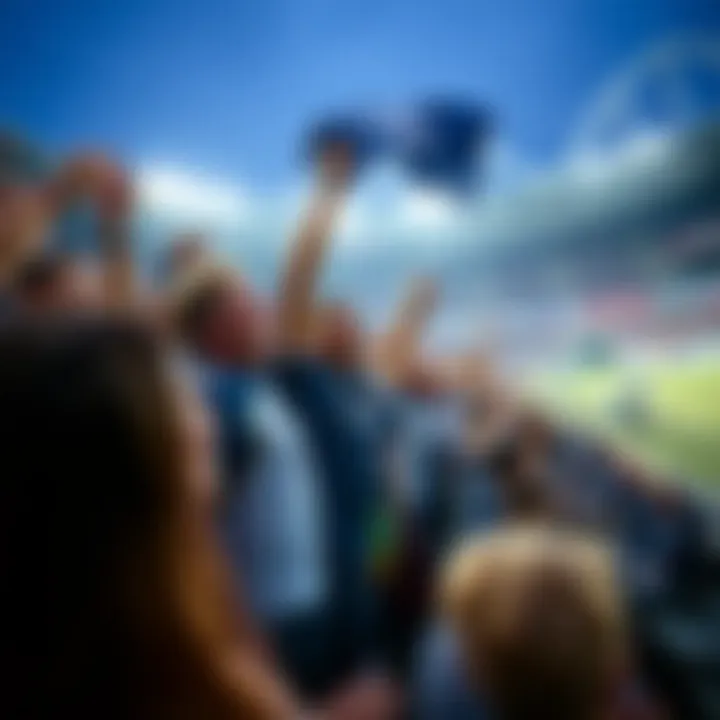 Fans celebrating during a Vancouver Whitecaps game, showcasing team spirit
