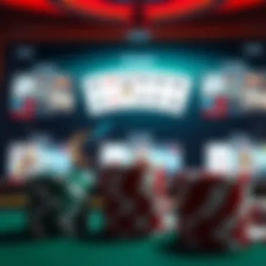 An illustration showcasing the different platforms for online poker