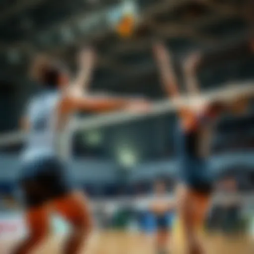 Dynamic volleyball match showcasing key moments