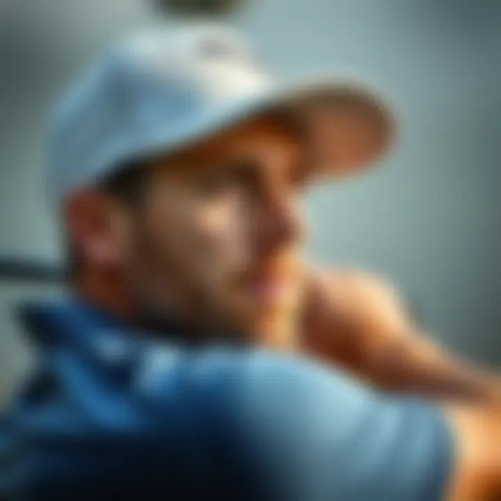 Close-up of Will Zalatoris focusing on his swing