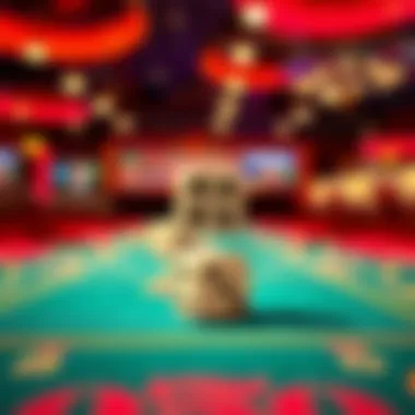 Dice showing a winning combination on a craps table