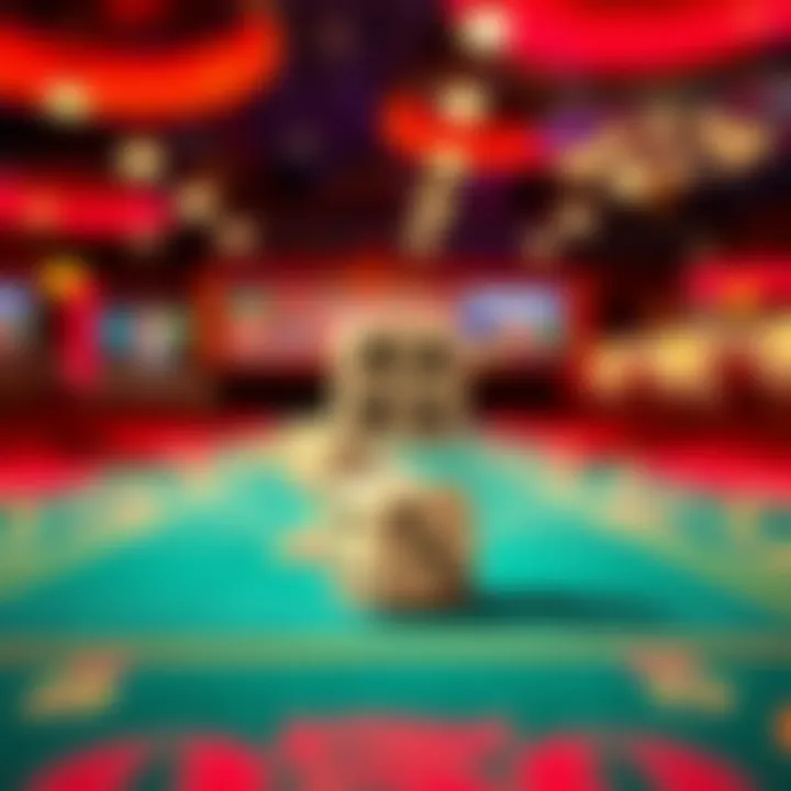 Dice showing a winning combination on a craps table