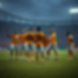 Wolverhampton Wanderers team formation during a match