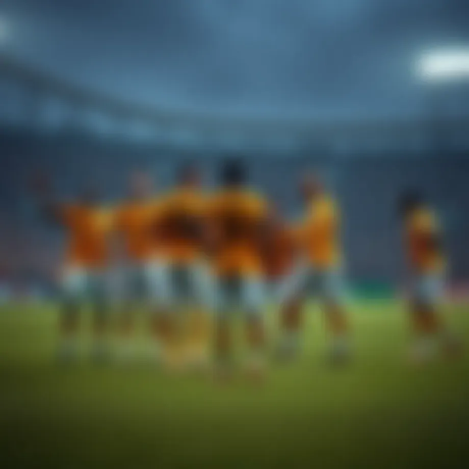 Wolverhampton Wanderers team formation during a match